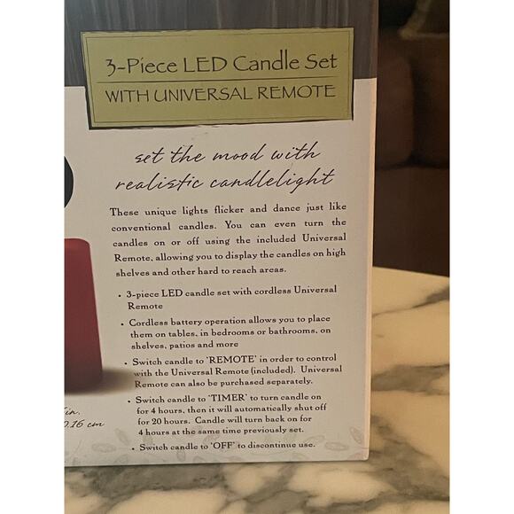 Apothecary& Co* Three (3) Piece Pillar Led Candle Set With Wireless Remote, A17 - Picture 7 of 7